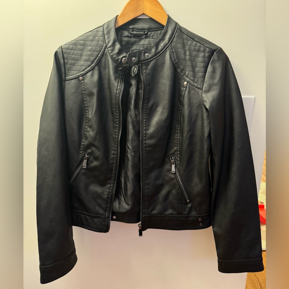 Miss London Black Label Faux Leather Jacket - Women’s Size Medium